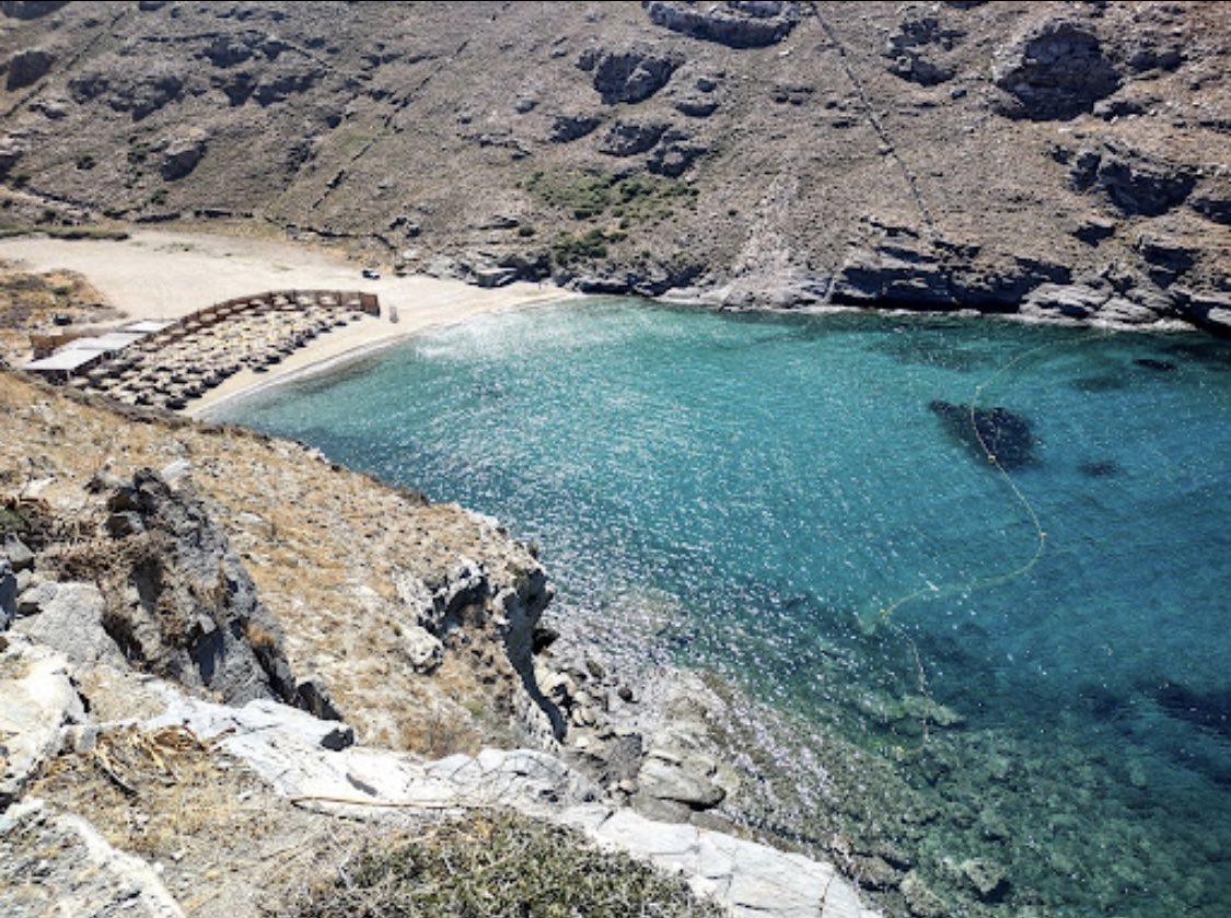The only beach on the island of Andros with safety nets for Jellyfish.